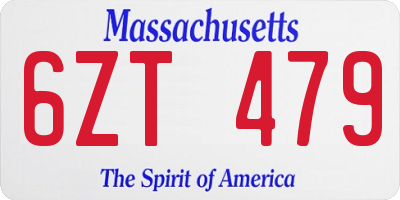 MA license plate 6ZT479