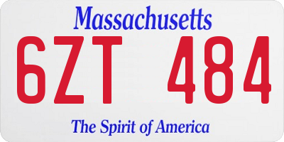MA license plate 6ZT484