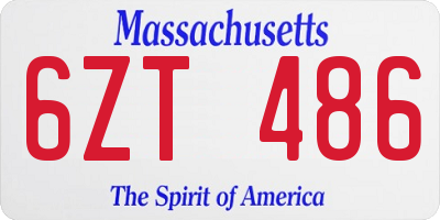 MA license plate 6ZT486