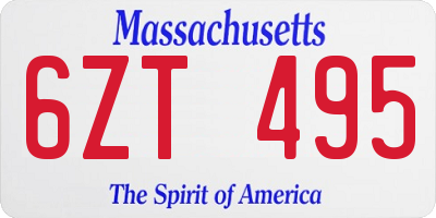 MA license plate 6ZT495