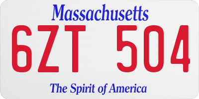 MA license plate 6ZT504