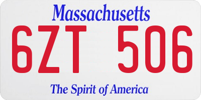 MA license plate 6ZT506