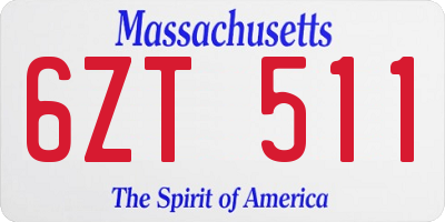 MA license plate 6ZT511