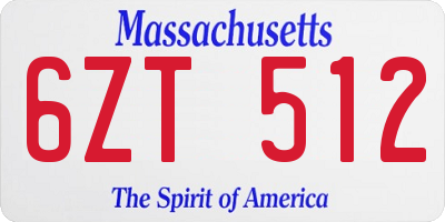 MA license plate 6ZT512