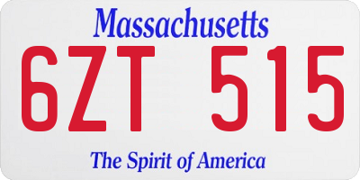 MA license plate 6ZT515