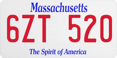 MA license plate 6ZT520