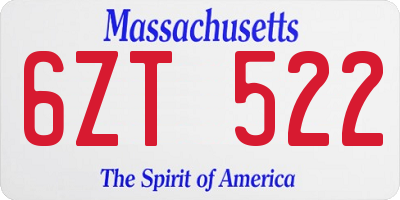 MA license plate 6ZT522
