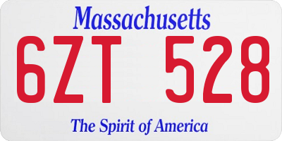 MA license plate 6ZT528