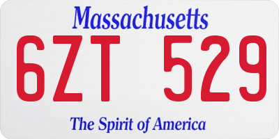 MA license plate 6ZT529