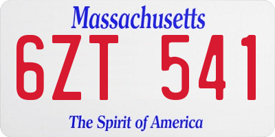 MA license plate 6ZT541
