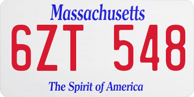 MA license plate 6ZT548