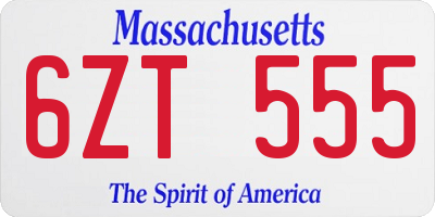 MA license plate 6ZT555
