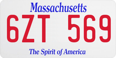 MA license plate 6ZT569