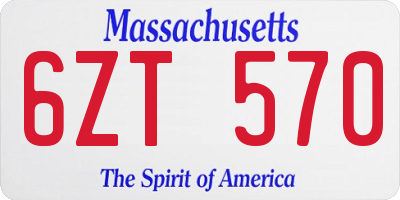 MA license plate 6ZT570