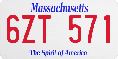 MA license plate 6ZT571