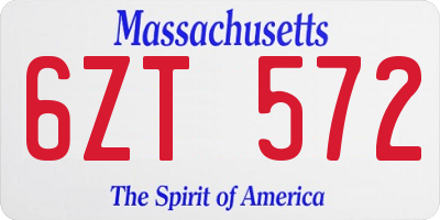 MA license plate 6ZT572