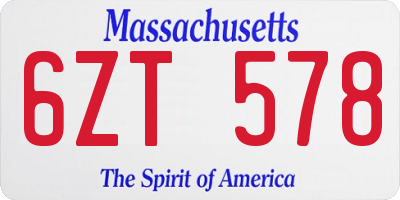 MA license plate 6ZT578