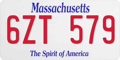 MA license plate 6ZT579