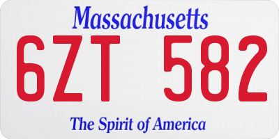 MA license plate 6ZT582