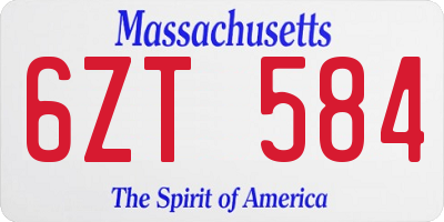 MA license plate 6ZT584