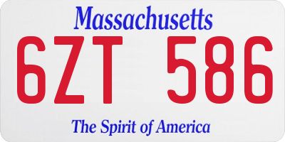 MA license plate 6ZT586