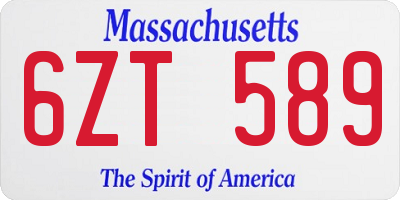 MA license plate 6ZT589