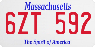 MA license plate 6ZT592