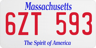MA license plate 6ZT593