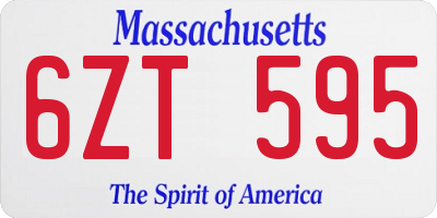 MA license plate 6ZT595