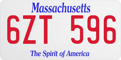 MA license plate 6ZT596