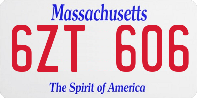 MA license plate 6ZT606