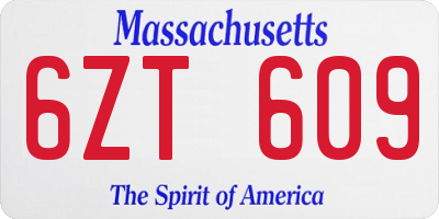 MA license plate 6ZT609