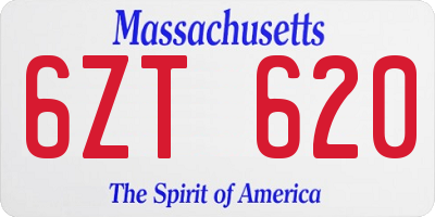 MA license plate 6ZT620