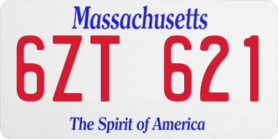 MA license plate 6ZT621