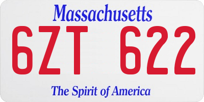 MA license plate 6ZT622