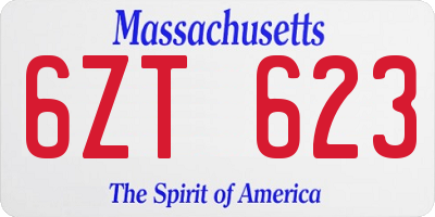 MA license plate 6ZT623