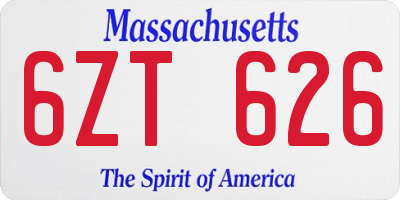 MA license plate 6ZT626