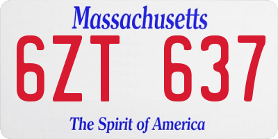 MA license plate 6ZT637