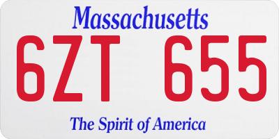 MA license plate 6ZT655