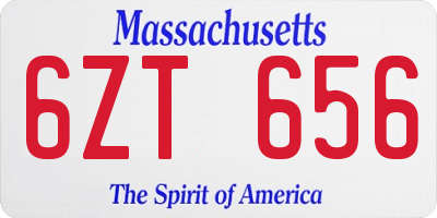 MA license plate 6ZT656