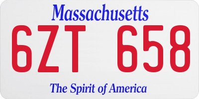 MA license plate 6ZT658
