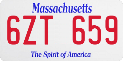 MA license plate 6ZT659
