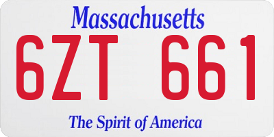 MA license plate 6ZT661