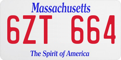 MA license plate 6ZT664
