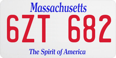 MA license plate 6ZT682