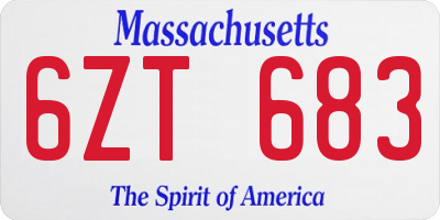 MA license plate 6ZT683