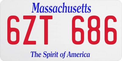MA license plate 6ZT686