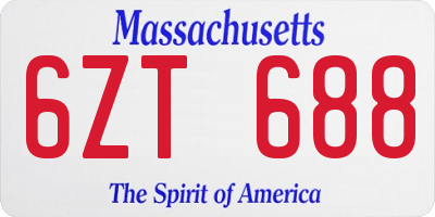 MA license plate 6ZT688