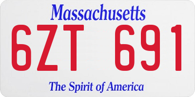 MA license plate 6ZT691