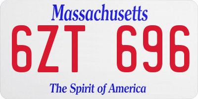 MA license plate 6ZT696